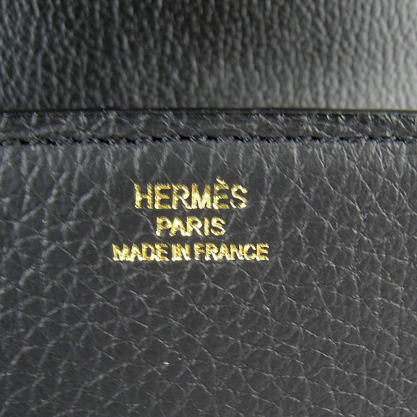 7A Hermes Oxhide Leather Message Bag Black H017